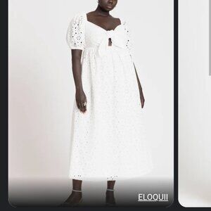 Eloqui Women's Plus Size White Dress
